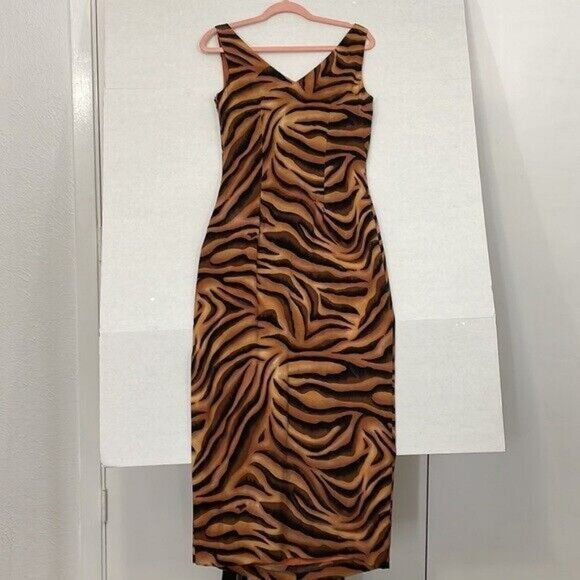 David Warren Dress, Sleeveless, V-Neck & Back, Lined, Side Zip, 6 - Picture 6 of 11